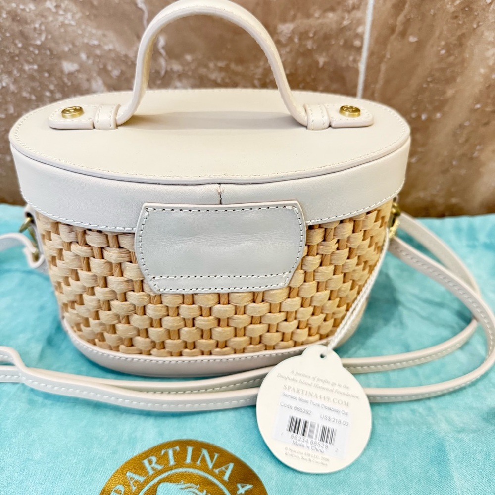 Spartina 449 Bamboo Moon Trunk Crossbody Bag - Picture 4 of 11